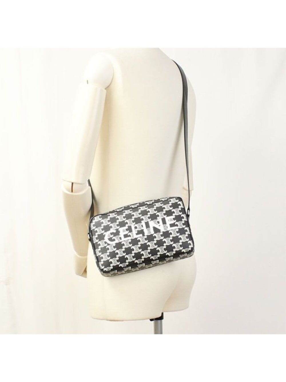 Celine Shoulder Bag Triomphe Canvas Crossbody Calf - Picture 8 of 8